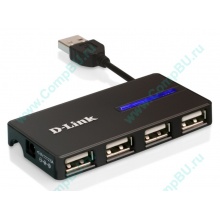 Карманный USB 2.0 концентратор D-Link DUB-104 в Пуршево, USB хаб DLink DUB104 (Пуршево)