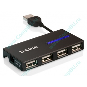 Карманный USB 2.0 концентратор D-Link DUB-104 в Пуршево, USB хаб DLink DUB104 (Пуршево)
