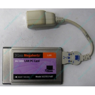 Сетевая карта для ноутбука 3COM Mehahertz 3CCFE574BT (PCMCIA) - Пуршево